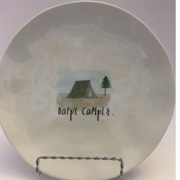 Rae Dunn Magenta Lunch Salad Plates Lot of 3 – Relax, Happy, Camper, 8” Melamine - Picture 4 of 5